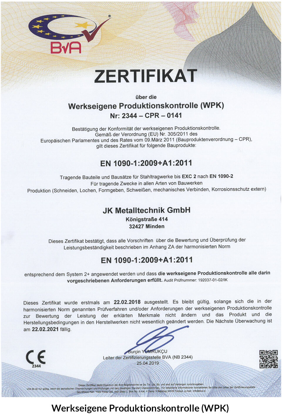 Zertifikat WPK